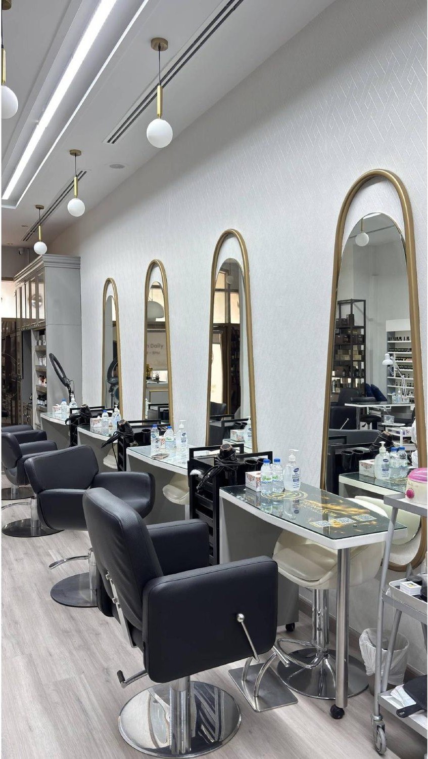 Styling stations at Front Row Beauty Salon